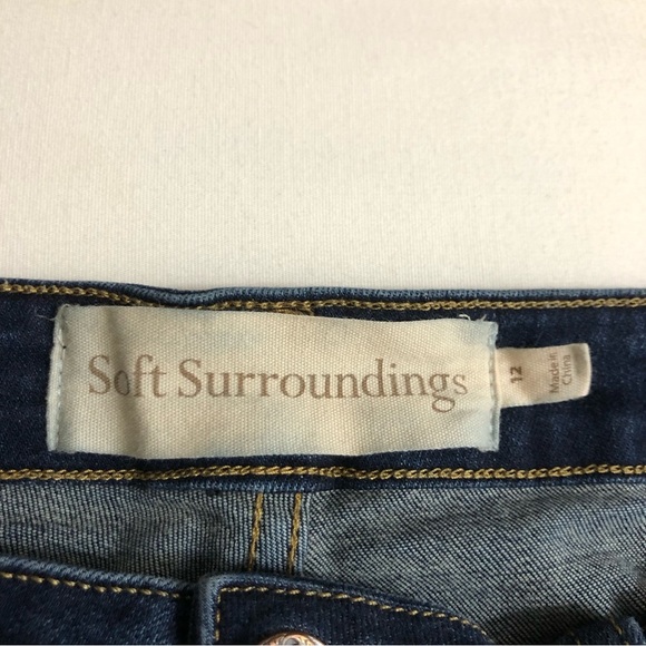 Soft Surroundings Womens Style 3CW54 High Rise Blue Jeans 12 - Picture 10 of 11